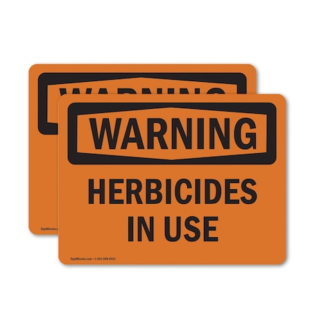 Signmission Herbicides In Use OSHA Warning Sign, Vinyl Decal, 24in W x 18in L, 2PK OS-2PACK-WS-D-1824-L-12171